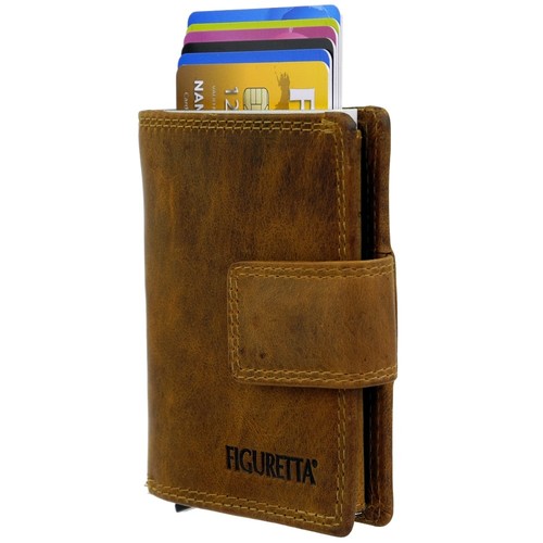FIGETTA Aluminum Leather Wallet Women's Men's RFID Card Case Card Bag - Picture 9 of 47