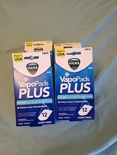 Vicks VapoPads Plus Refills 4 Boxes NEW Intense Cold Blasting Menthol 12 pads Ea