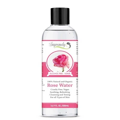500ml 100% PURE NATURAL ROSE FLORAL WATER ORGANIC TONER CLEASNER MULTIPURPOSE