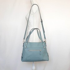 Image of Accessorize Turquoise Faux Leather Crossbody Shoulder Bag With Zip Pockets