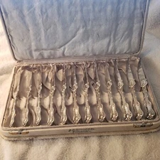 IMPERIAL QUEEN by Whiting Sterling Silver Cased Set 12 FRUIT KNIVES 7" no mono