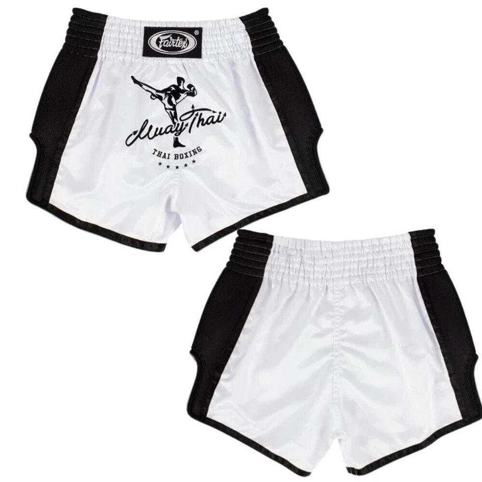 Shorts Boxing Fairtex MuayThai Satin BS1707 MMA White New Slimcut XXL Racer Stea - Image 2 of 4