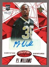 P.J. WILLIAMS 2015 Certified SIGNATURES MIRROR RED RC #/99 Rookie Auto Saints PJ
