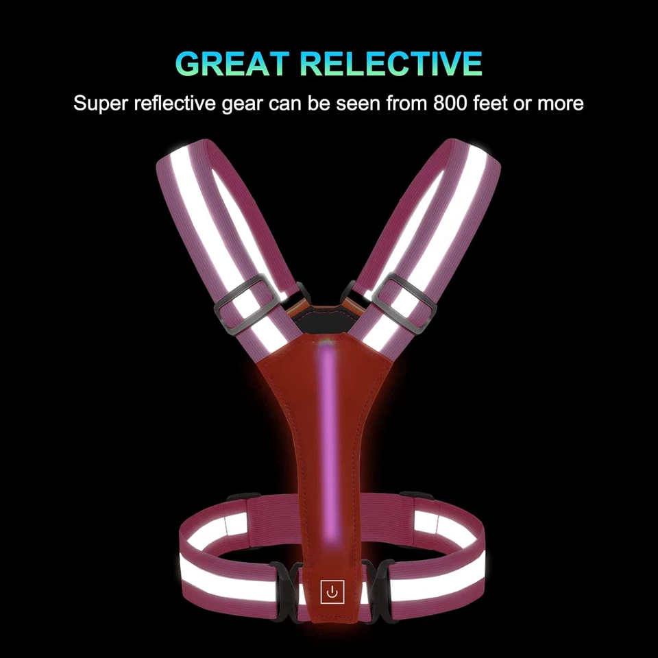 Chaleco Reflectante LED Equipo para Correr, USB Recargable LED Iluminación Chaleco Alta Visibilidad Foto 2 de 4