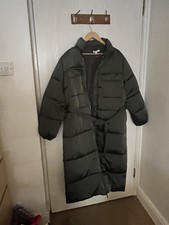 Good American Puffer Jacket Size 1 Long Maxi Dark Olive Green