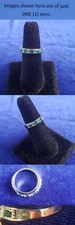 925 Sterling Silver Emerald  Diamond Size 7 Band Ring 25ri127