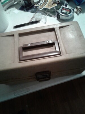 Vintage Tan Brown Old Pal Woodstream tacklebox