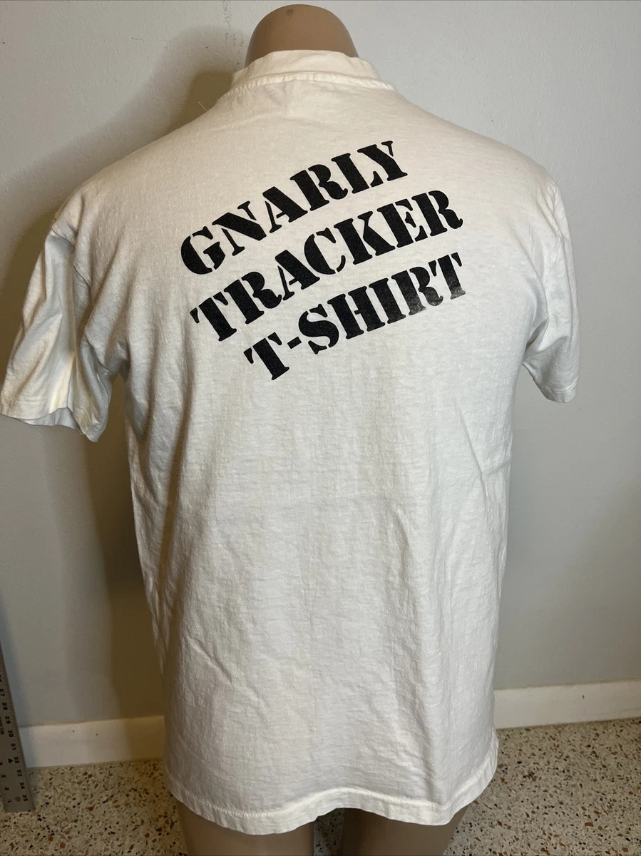 Vintage 80’s GNARLEY TRACKER TRUCKS Skateboard T shirt Lg Tony Hawk ALVA Peralta