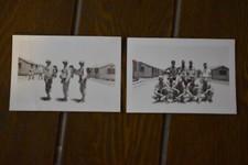 2 1940 WWII US Army Guys Photos Some Shirtless, Some Geared Up Soldiers