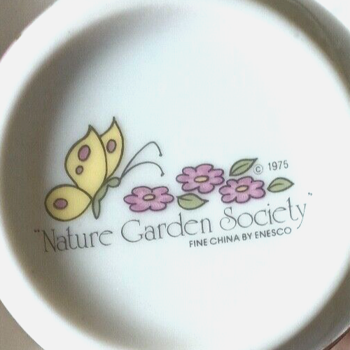 Set of 2: Enesco NATURE GARDEN SOCIETY Floral w Butterflies 4" CUPS MUGS L@@K! - Picture 3 of 6