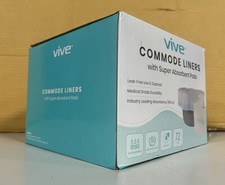 Vive Commode Liners with Absorbent Pads- Portable Toilet Chair Pads - 72 Count