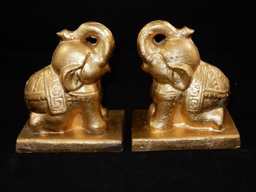 Cast Iron Elephant Bookends Doorstop