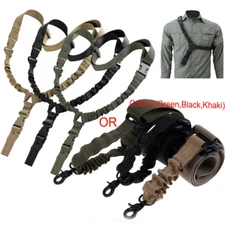 Tactical One Single Point Bungee Rifle Sling Gun Sling Strap W/Length Adjuster
