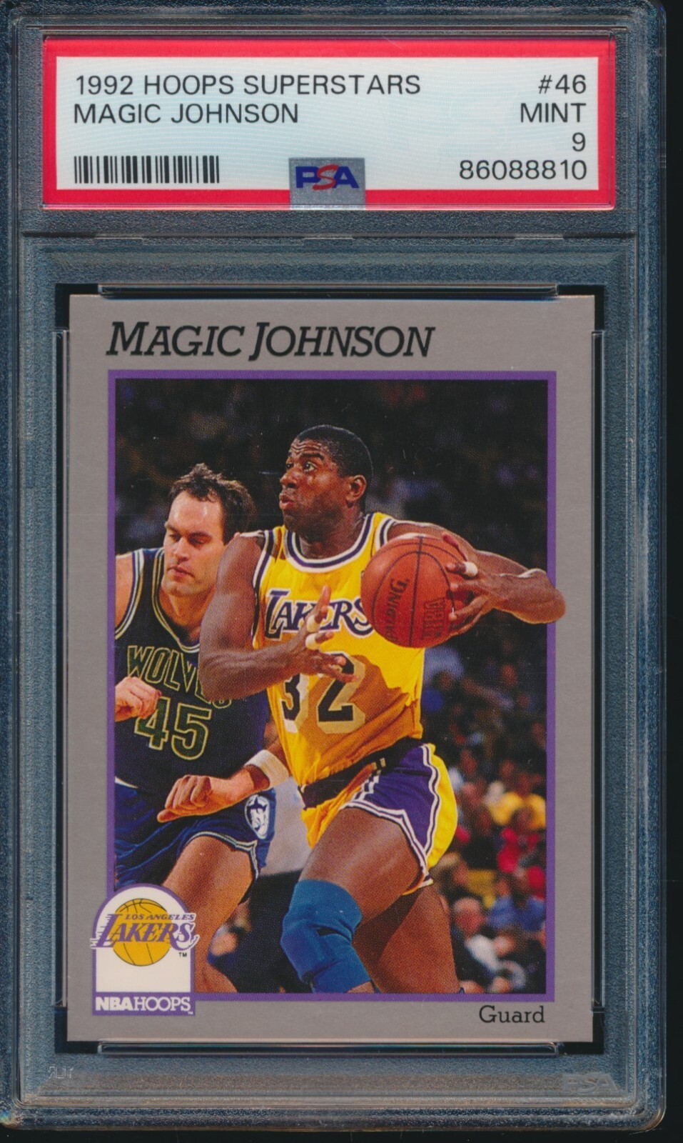 PSA 9 EARVIN MAGIC JOHNSON 1991-1992 Hoops Sears 100 Superstars #46 LAKERS MINT