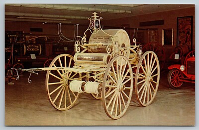 Fire Truck Engine - Fireman Postcard - Firemen's Home New York - Hudson