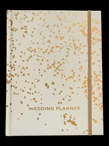Wedding Planner Book 14 Sections White with Gold Specks Inspiration Budget