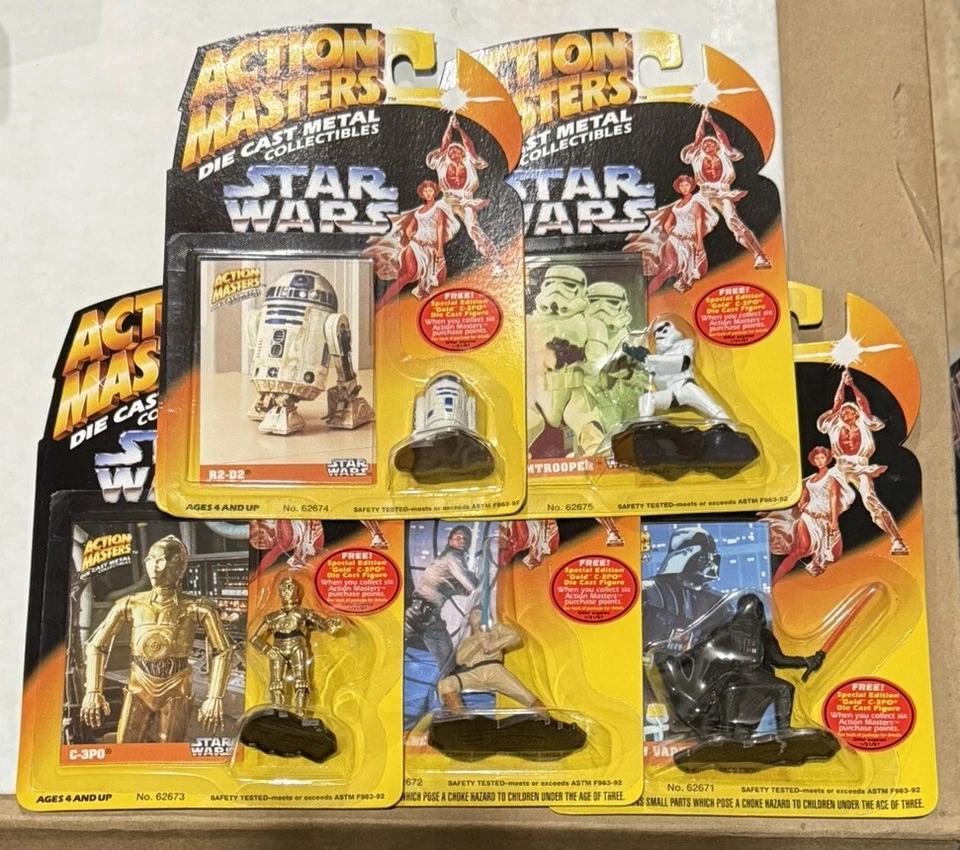 Die Cast Metal Collectible | Star Wars:  Luke, Darth Vader, R2-D2,C-3PO, Trooper - Image 2 of 3