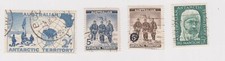 (K141-28) 1957 Australia AAT  Antarctic mix of 4 stamps 5d and 2/- (AC)