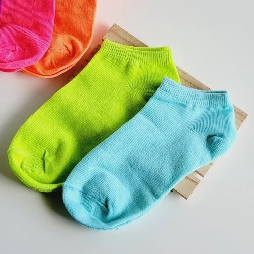 Pack de 10 calcetines multicolores ajuste cómodo rayas lisas talla S para niñas No Show - Imagen 5 de 12