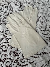 Vintage Ivory Leather Gloves Women's Small 6 Suede Lined