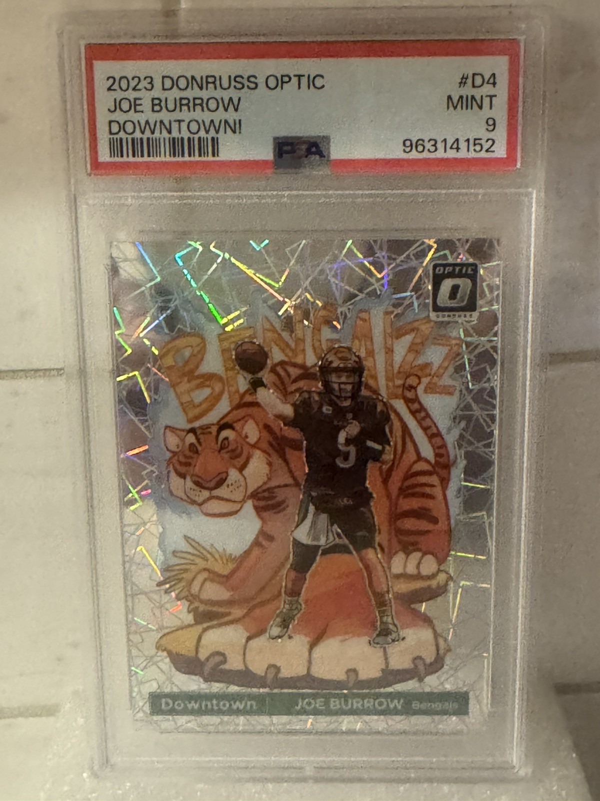 2023 PANINI DONRUSS OPTIC DOWNTOWN! #D4 JOE BURROW PSA 9 Cincinnati Bengals