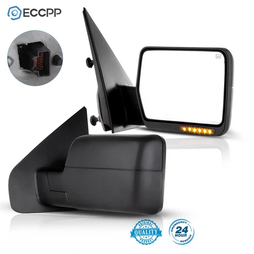 Pair Power Heated Turn Signal Light Tow Mirrors for 2004-2006 Ford F150 F-150
