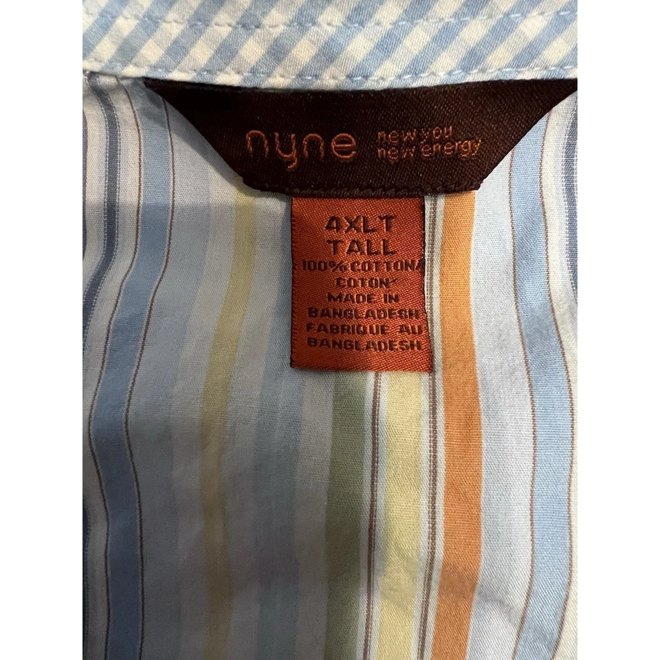 Camisa con botones NYNE manga larga a rayas talla 4XLT para hombre Foto 4 de 4