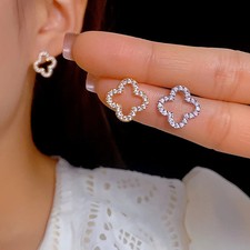 Simple Hollow Four Leaf Clover Earrings for Women 2025 Trend Jewelry Gift Fo