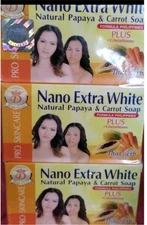 X 6 ORIGINAL Nano xtra White Papaya & Carrot Glutathion Soap 💯 Satisfaction 
