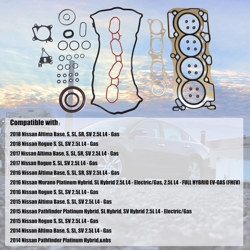 Juego de juntas de cabeza HGS4242 MLS compatible con Altima Rogue Murano Pathfinder Plat Foto 4 de 4