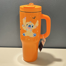 NEW Zak Disney Lilo Stitch Halloween Orange Mummy 2-in-1 Tumbler 40oz Cup