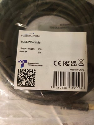 Kabel Direkt Pro Series Toslink Cable. 15 Feet Item ID 276, Audio Cable 