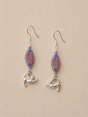 Playful Kitty Earrings Handcrafted OOAK