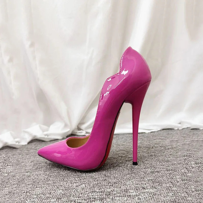 Zapatos unisex de tacón alto de 14 cm/16 cm con cuello en V punta para baile de polo espectáculo en T