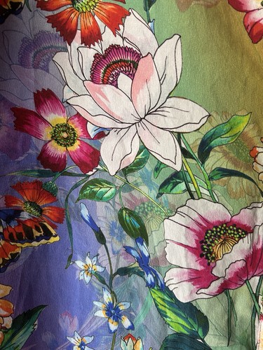 JOHNNY WAS Carolyn 100% Silk Pajama Top Size Large Shirt Floral Butterfly Blouse - Picture 3 of 7