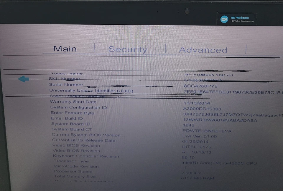 HP ProBook 450 G1 Laptop Intel i5-4200M 8GB Ram OHNE HD/OS (FL) - Bild 3 von 4