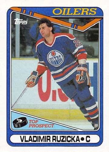Vladimir Ruzicka 1990-91 Topps 393 Edmonton Oilers Rookie Hockey Card - Picture 1 of 2