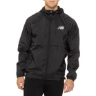 New Balance Mens Hooded Windbreaker Full Zip Mesh Lined Jacket Black Sz M