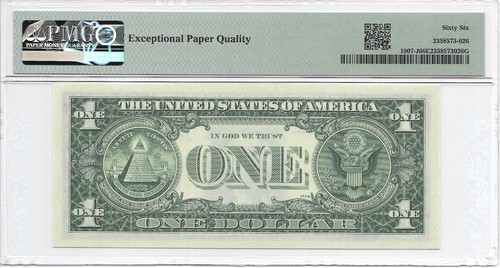 1969D $1 KANSAS CITY FRNs. 3 Consecutive PMG GEM Uncirculated 66 EPQ Banknotes. - Picture 7 of 7