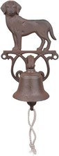 Rustic Cast Iron Doorbell with Dog Motif – Wall Mount Front Door Decor