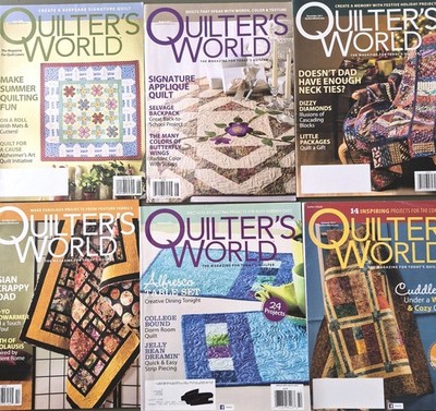 LOT OF 6 Quilt World/Quilting Magaines Patterns Full Color Photos Directions EUC
