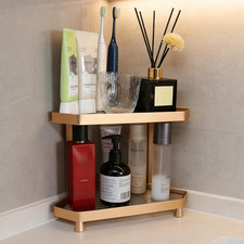 Corner Bathroom Counter Organizer, 2 Tier Countertop Corner Shelf for Perfume, M