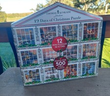 NEW Ceaco Thomas Kinkade Advent Calendar 12 In 1 Christmas Puzzles In Tins 500