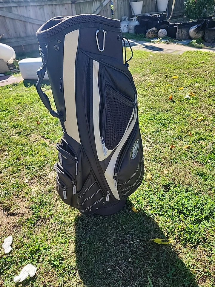 Сумка для гольфкара Cobra черная и серая 13 карманов 5-позиционный разделитель плечевой ремень - Изображение 3 из 4