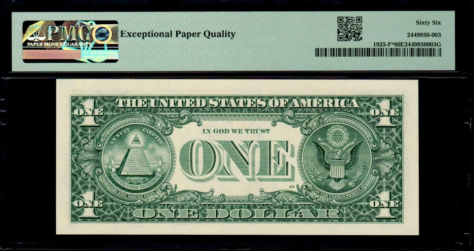 1999 $1 ATLANTA STAR NOTE PMG 66 EPQ 640K Print Run Fr 1925-F* Gem Uncirculated - Image 2 of 2