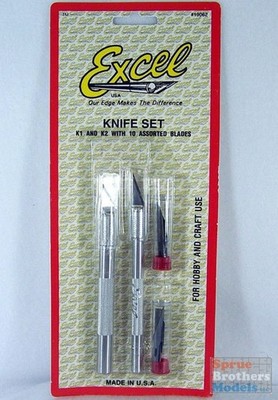 EXL19062 Excel Basic Knife Set with K1, K2 Handles & 10 Blades #19062