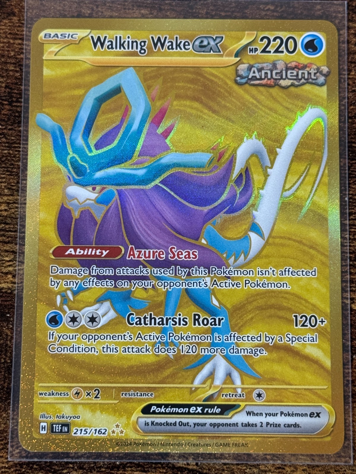 Pokemon TCG Walking Wake ex 215/162 Temporal Forces Hyper Rare NM
