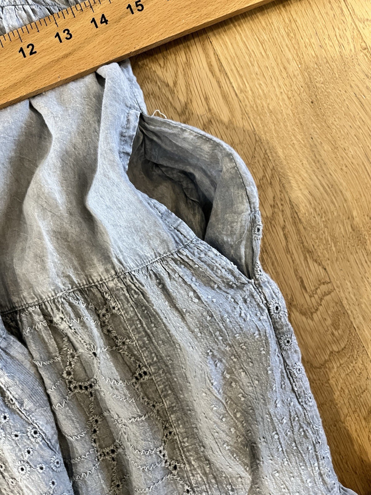 Young Threads Tiered Patchwork Gray Boho  hippie … - image 5