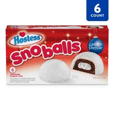 Hostess Limited Edition Holiday Sno ☃️ Balls Chocolate Snack Cakes 6 Ct