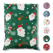 50 Pack 10x13 Inch Christmas Green Santa Poly Mailers